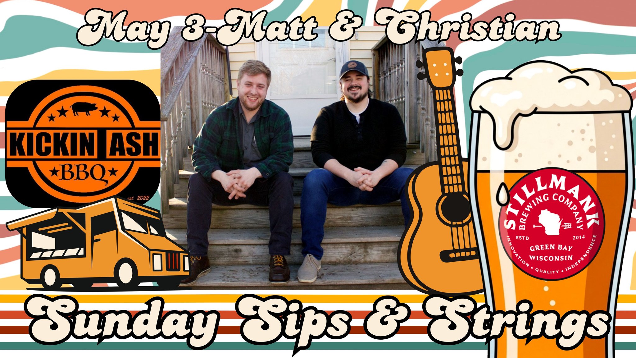 Sunday Sips & Strings: Matt & Christian & Kickin Ash BBQ
